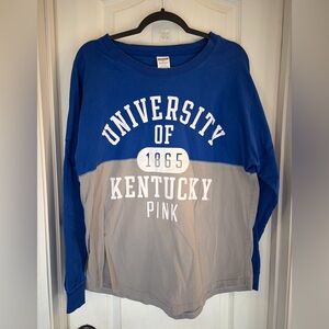 PINK University of Kentucky Two-Tone Long Sleeve Shirt - Blue & Gray